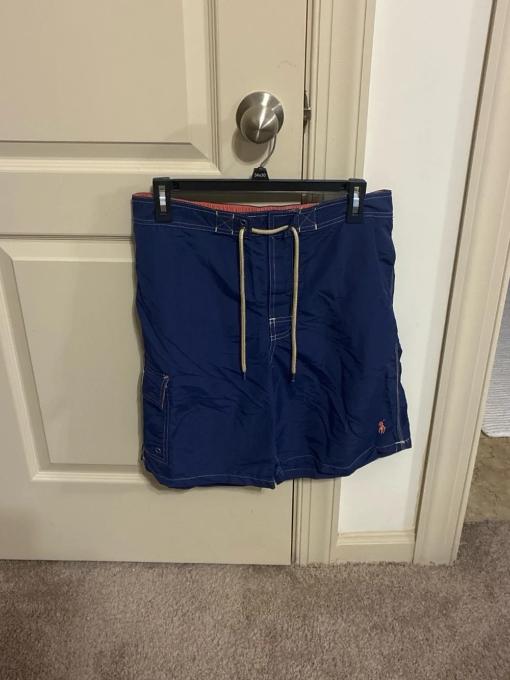 Polo by Ralph Lauren Navy Swim Trunks with Contrast Drawstring Only worn 1 time